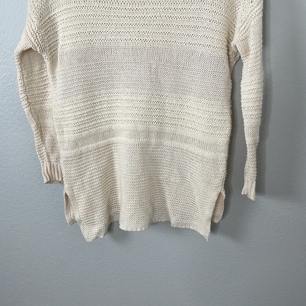 American Eagle Cream Knit Scoop Neck Sweater - Picture 7 of 8